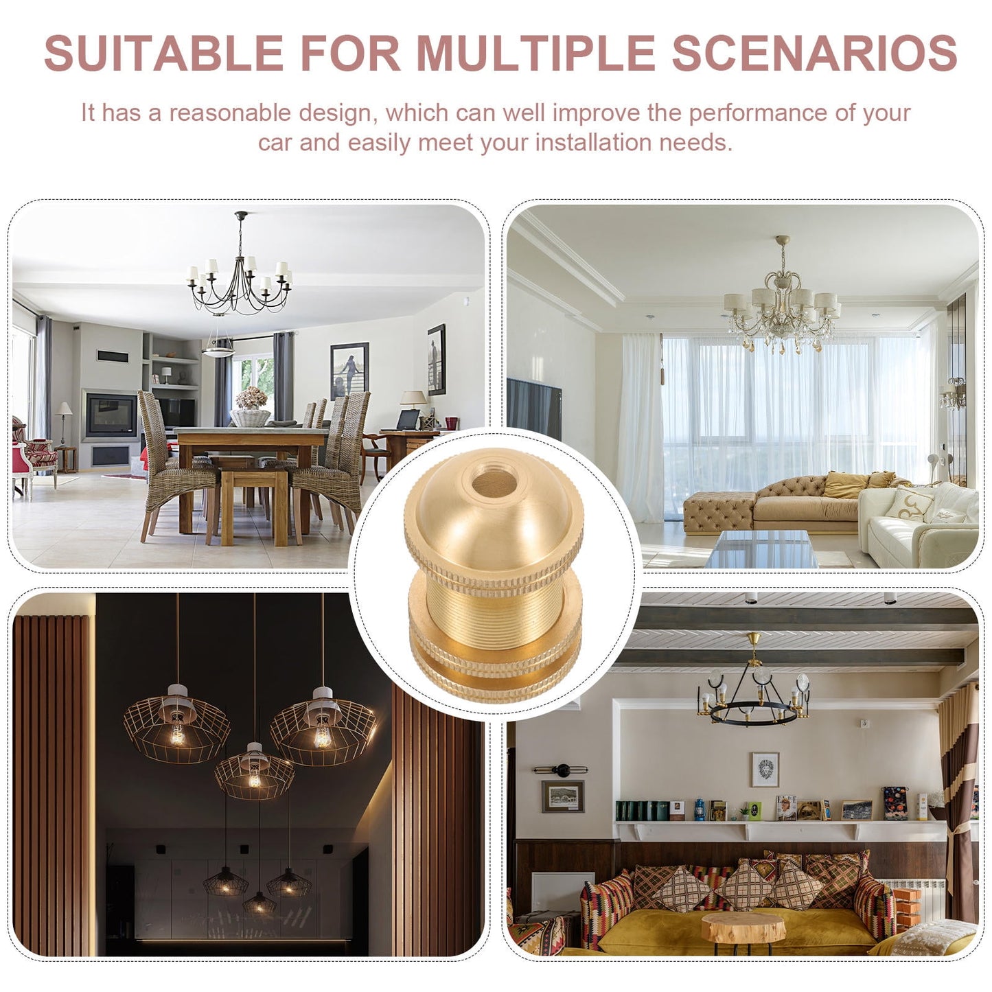 SKISUNO Replacement Lamp Socket 5x3.6in Copper for Floor Lamps 1Pcs
