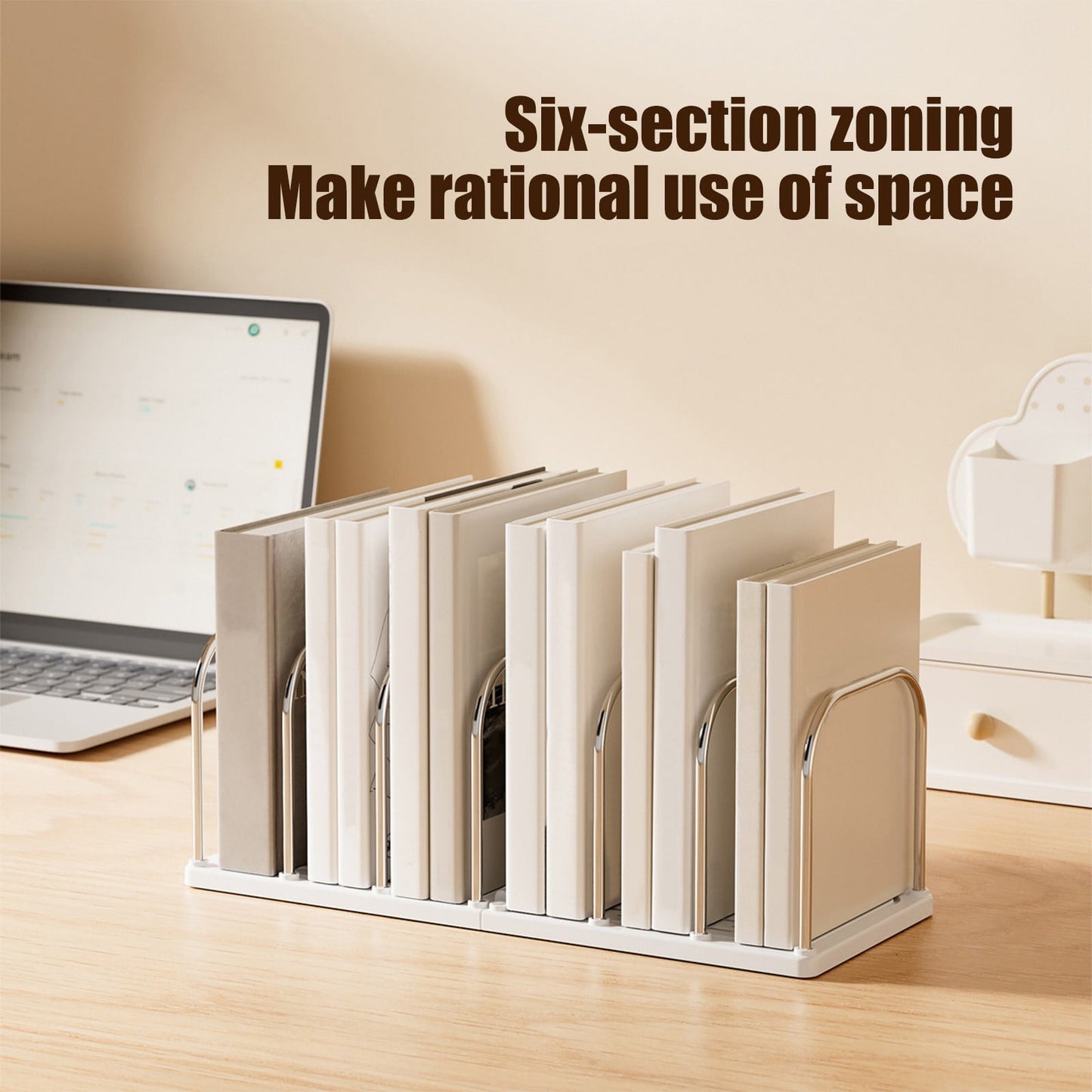 Chmadoxn Multi-Tier Desktop Bookshelf - Space-Saving Desk Organizer for Books, Files & Learning Supplies, Serviceable Storage Rack for Office, Study, or Home Use (Lightweight & Compact) 14.6×5.9×5.3 in Yellow