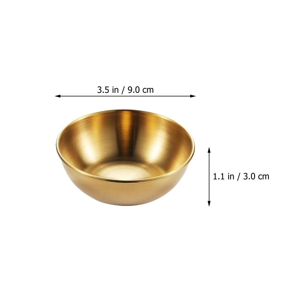 SKISUNO 4-Piece Golden Dipping Sauce Dishes Set for Home and Restaurant Use, and Stylish Serving Bowls