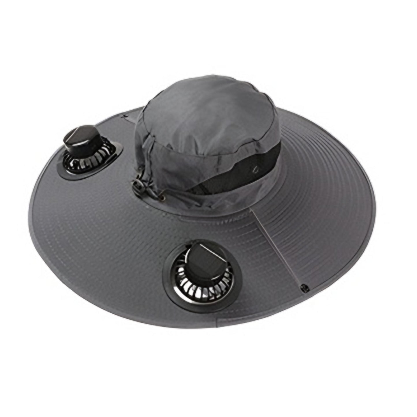 Darzheoy Solar Fan Hat Wide Brim Solar Fan Hat Outdoor Wide Brim Sun Hat with Solar Fan Fishing Hat, Removable & USB Charging Fan B-Dark Gray