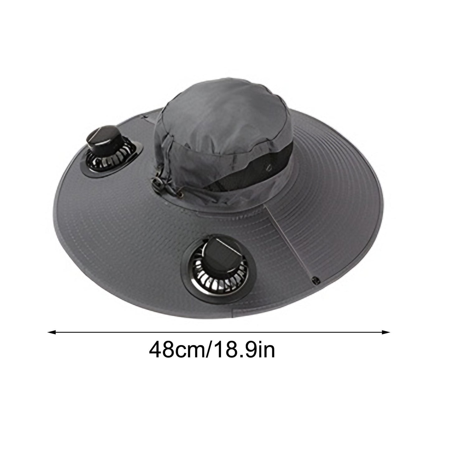 Darzheoy Solar Fan Hat Wide Brim Solar Fan Hat Outdoor Wide Brim Sun Hat with Solar Fan Fishing Hat, Removable & USB Charging Fan B-Dark Gray