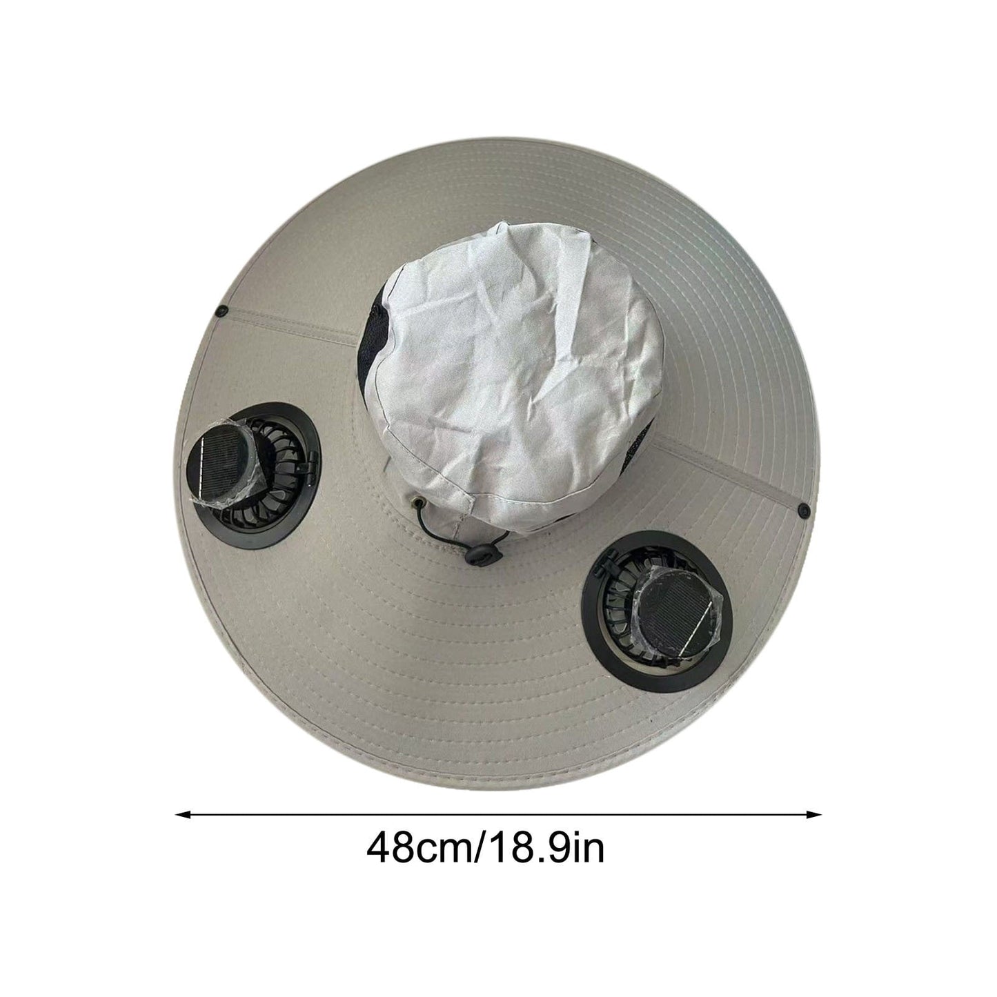Darzheoy Solar Fan Hat Wide Brim Solar Fan Hat Outdoor Wide Brim Sun Hat with Solar Fan Fishing Hat, Removable & USB Charging Fan B-Gray