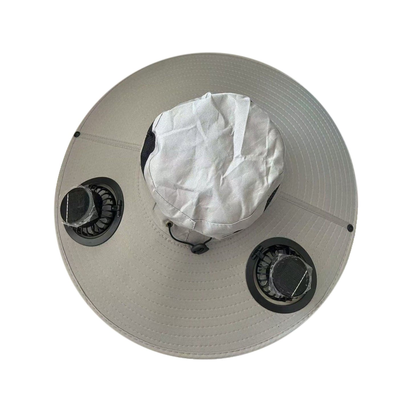 Darzheoy Solar Fan Hat Wide Brim Solar Fan Hat Outdoor Wide Brim Sun Hat with Solar Fan Fishing Hat, Removable & USB Charging Fan C-Gray