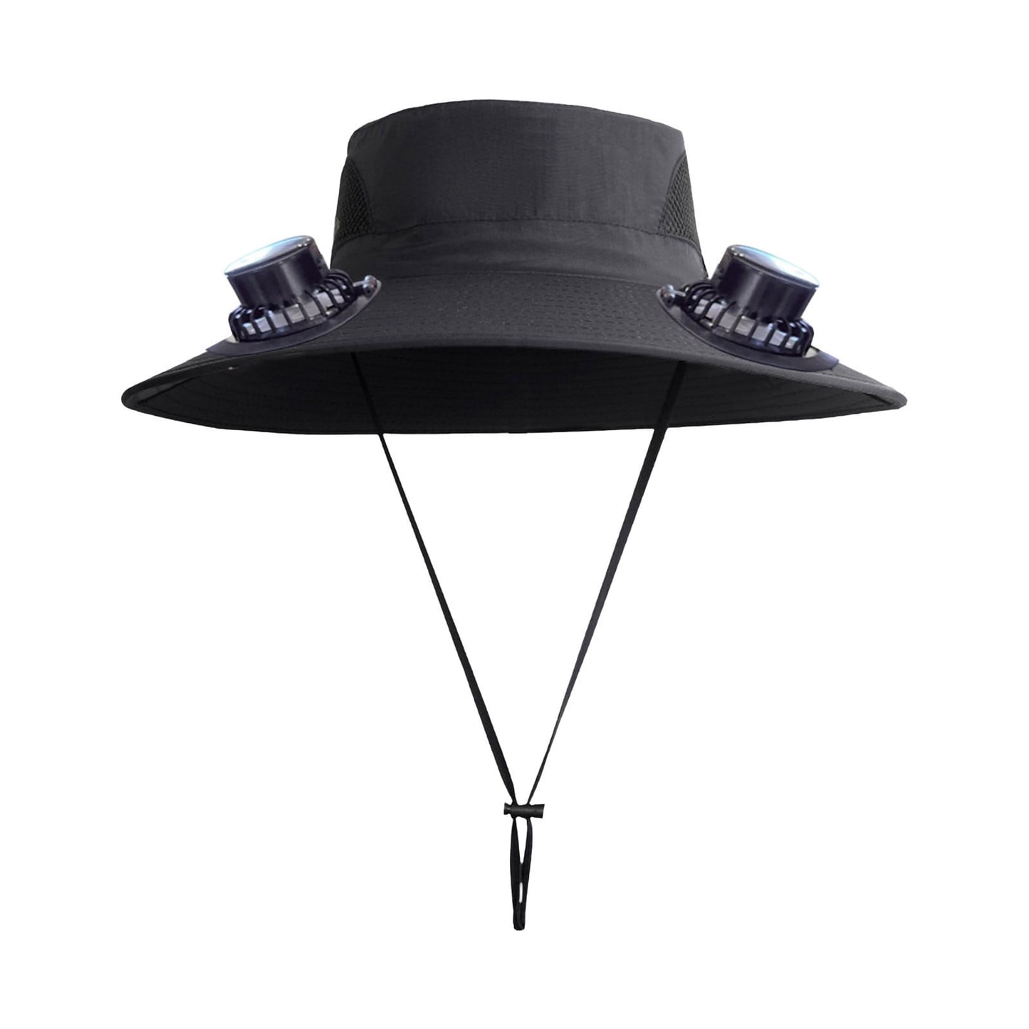 Darzheoy Solar Fan Hat Wide Brim Solar Fan Hat Outdoor Wide Brim Sun Hat with Solar Fan Fishing Hat, Removable & USB Charging Fan D-Black