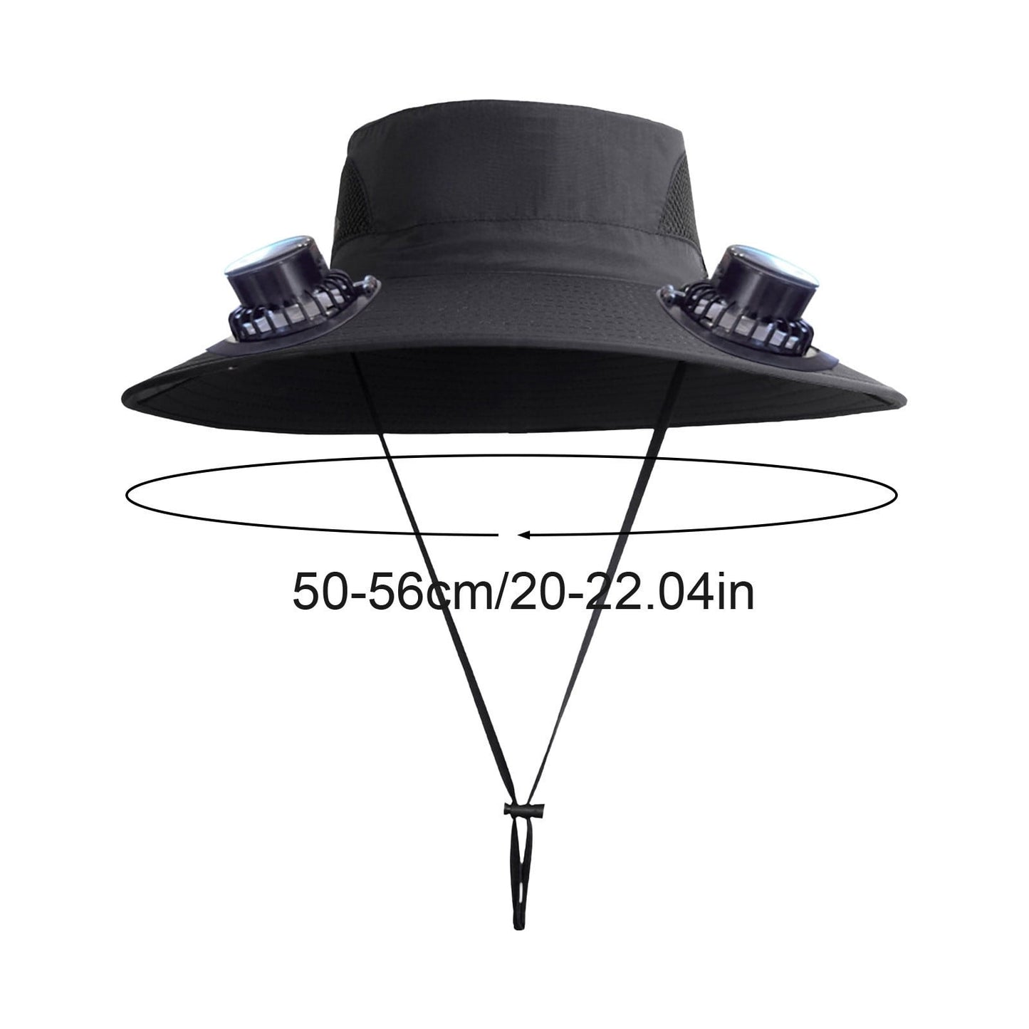 Darzheoy Solar Fan Hat Wide Brim Solar Fan Hat Outdoor Wide Brim Sun Hat with Solar Fan Fishing Hat, Removable & USB Charging Fan D-Black