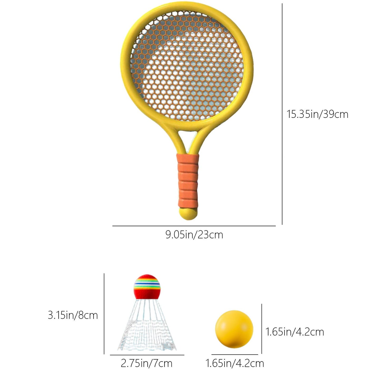 Chmadoxn Kids Badminton & Tennis Set - Racket Family Sports Gift with Balls， Lightweight Beginner Gear for Ages 6-12, Indoor/Outdoor Play Red 1