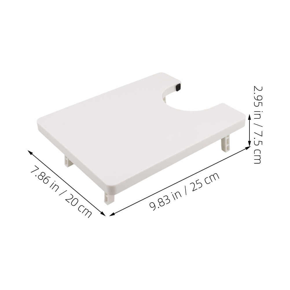 HOOWIFFY 2-Pack White Plastic Sewing Machine Extension Tables with Expanded Workspace for Crafting and Sewing Projects