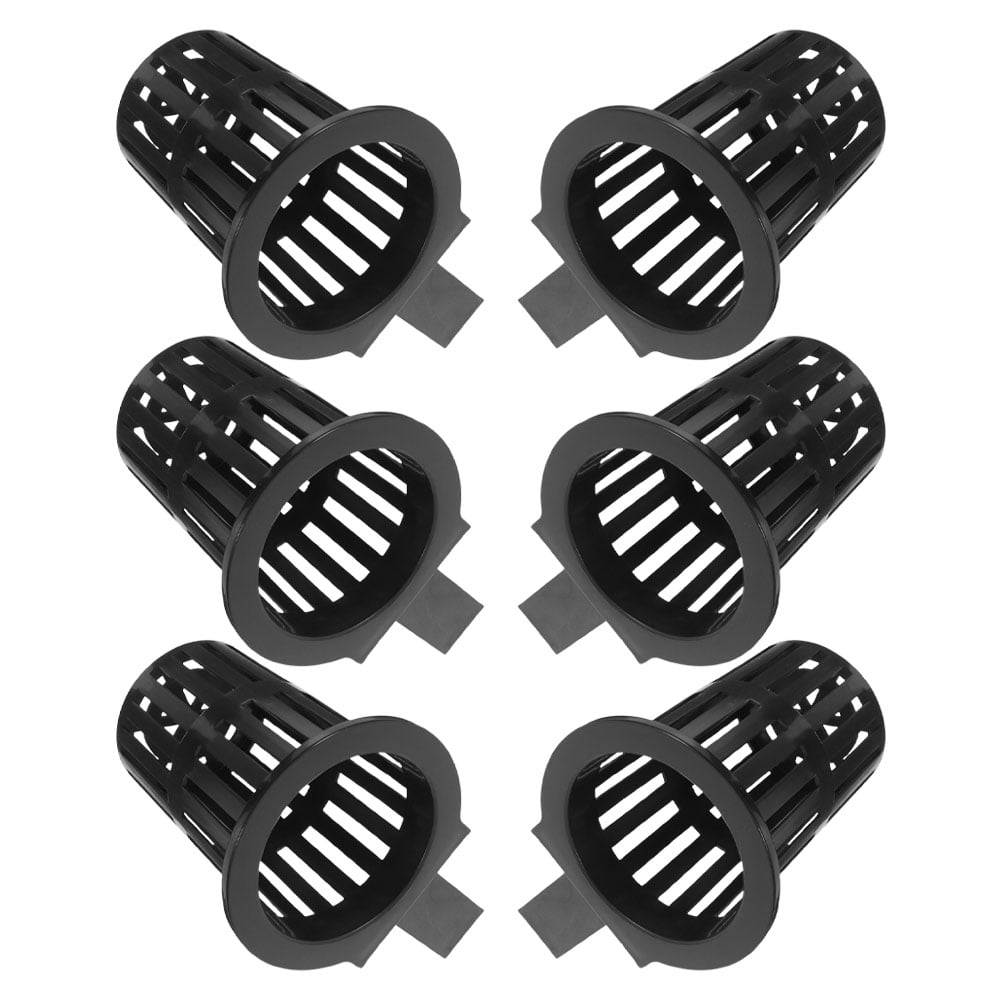 HOOWIFFY 6Pcs Black Fish Tank Plant Holder for Hydroponic Aquatic Plants with Slots