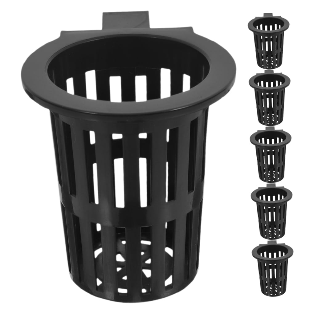 HOOWIFFY 6Pcs Black Fish Tank Plant Holder for Hydroponic Aquatic Plants with Slots