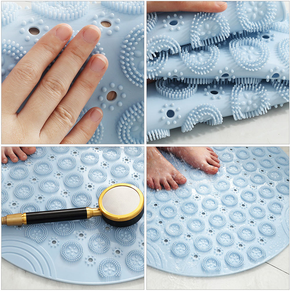 HOOWIFFY PVC Foot Cleaner Mat with Acupoint Massage for Home Use, Non- Bath Shower Floor Mat, 1 Pc