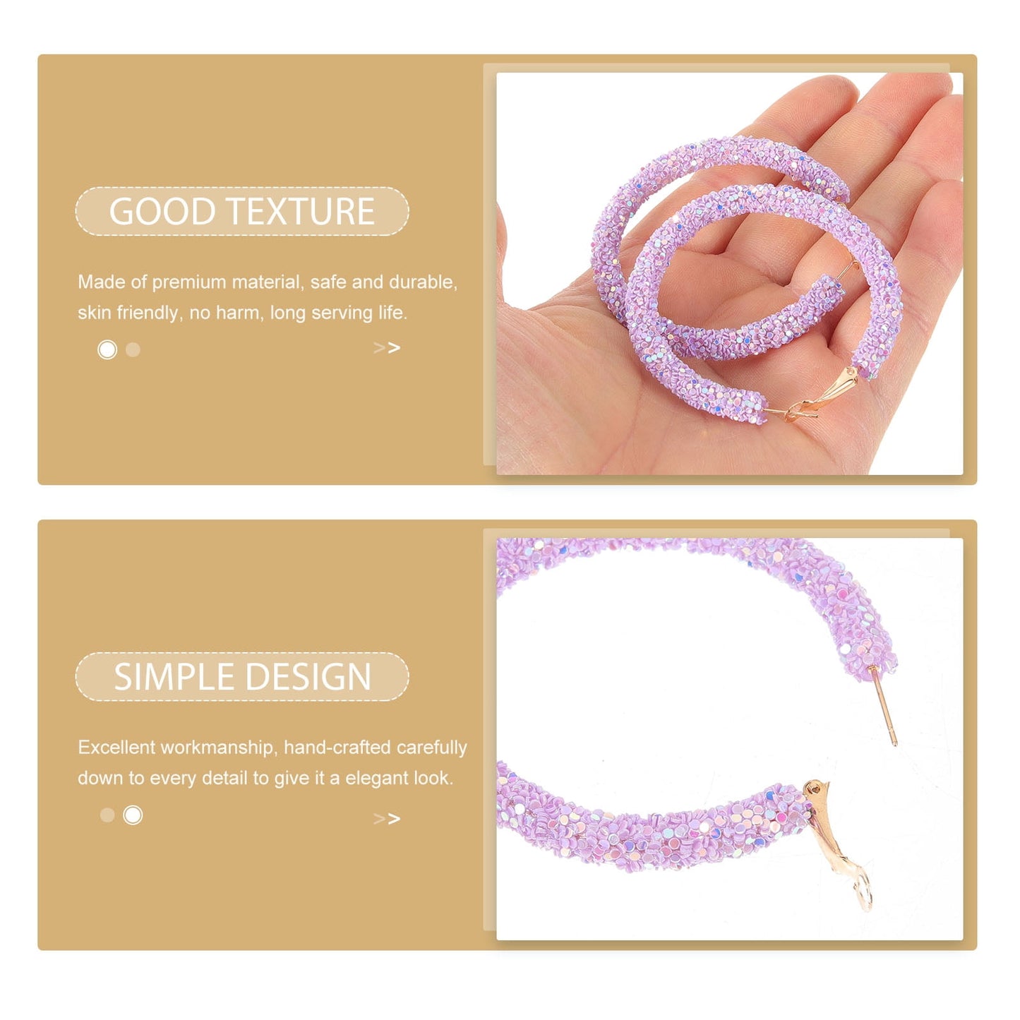 HOOWIFFY oversized earrings for women Violet 1 Pair