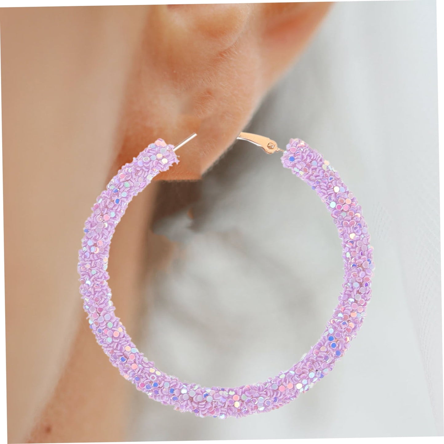 HOOWIFFY oversized earrings for women Violet 1 Pair