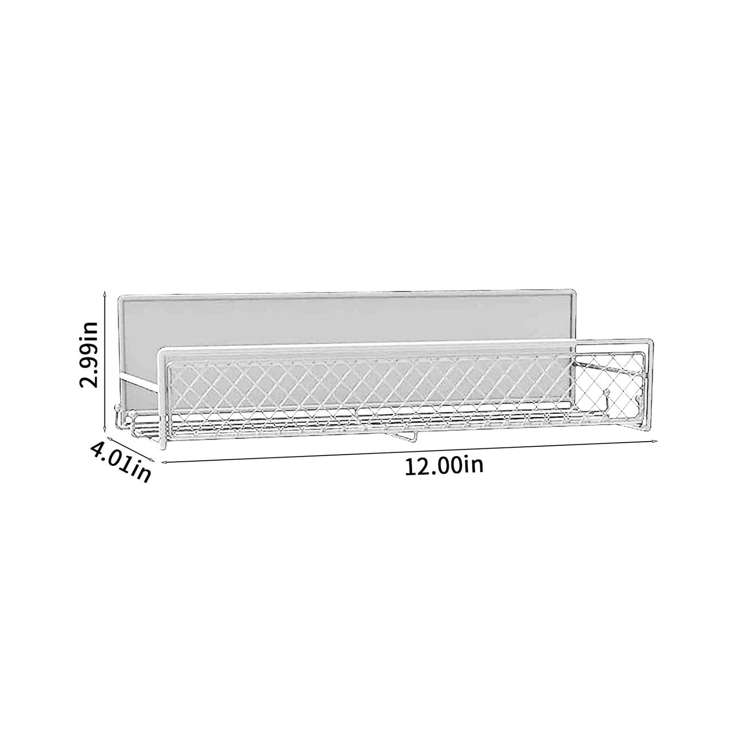 Darzheoy Magnetic Spice Rack Organizer Mesh Design for Refrigerator Oven, Black Storage Rack for Kitchen Spices Condiments, Easy Install Fridge Organizer White