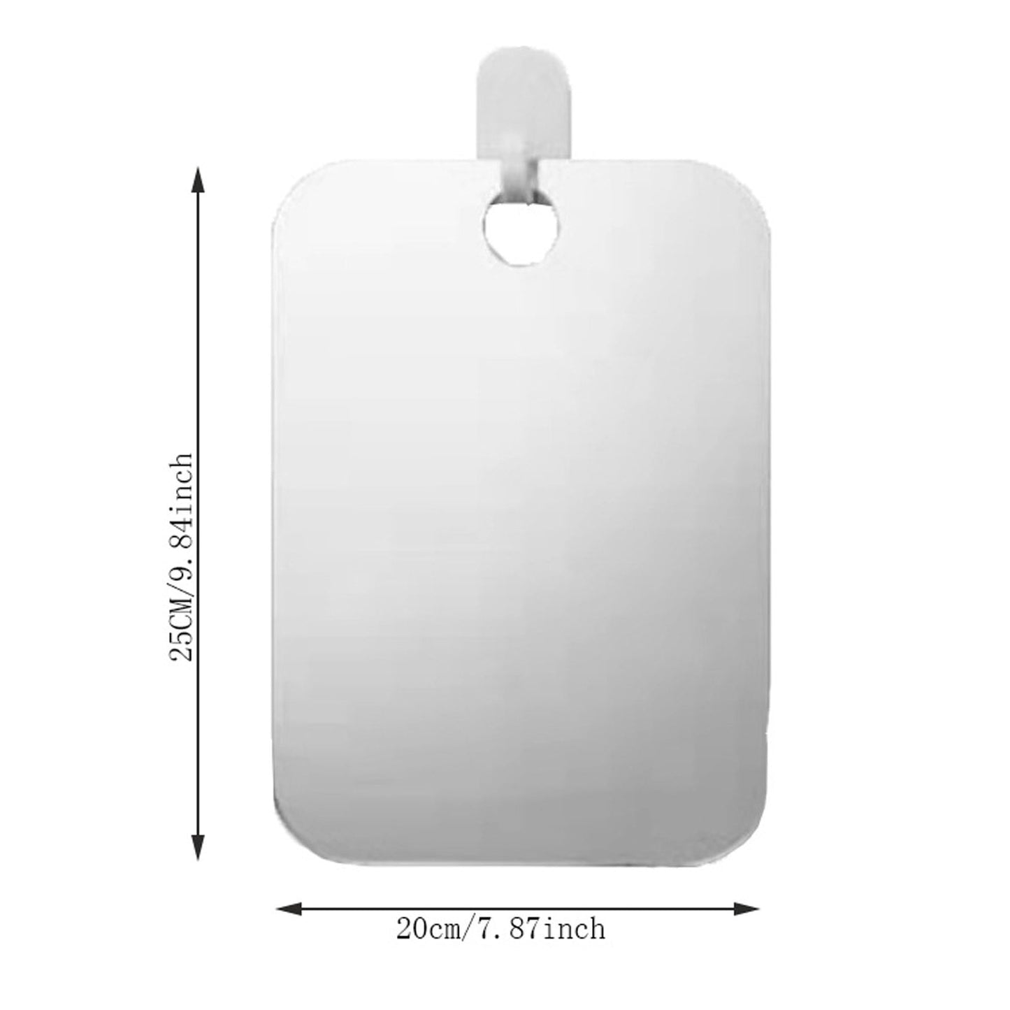Chmadoxn Large Fogless Shower Mirror （9.84×7.87 inch）, Includes 1 Adhesive Hooks, Anit-Fog Shower Mirror, Shower Makeup Shave Mirror, Frameless Shower Mirror, Wall Hanging Mirror