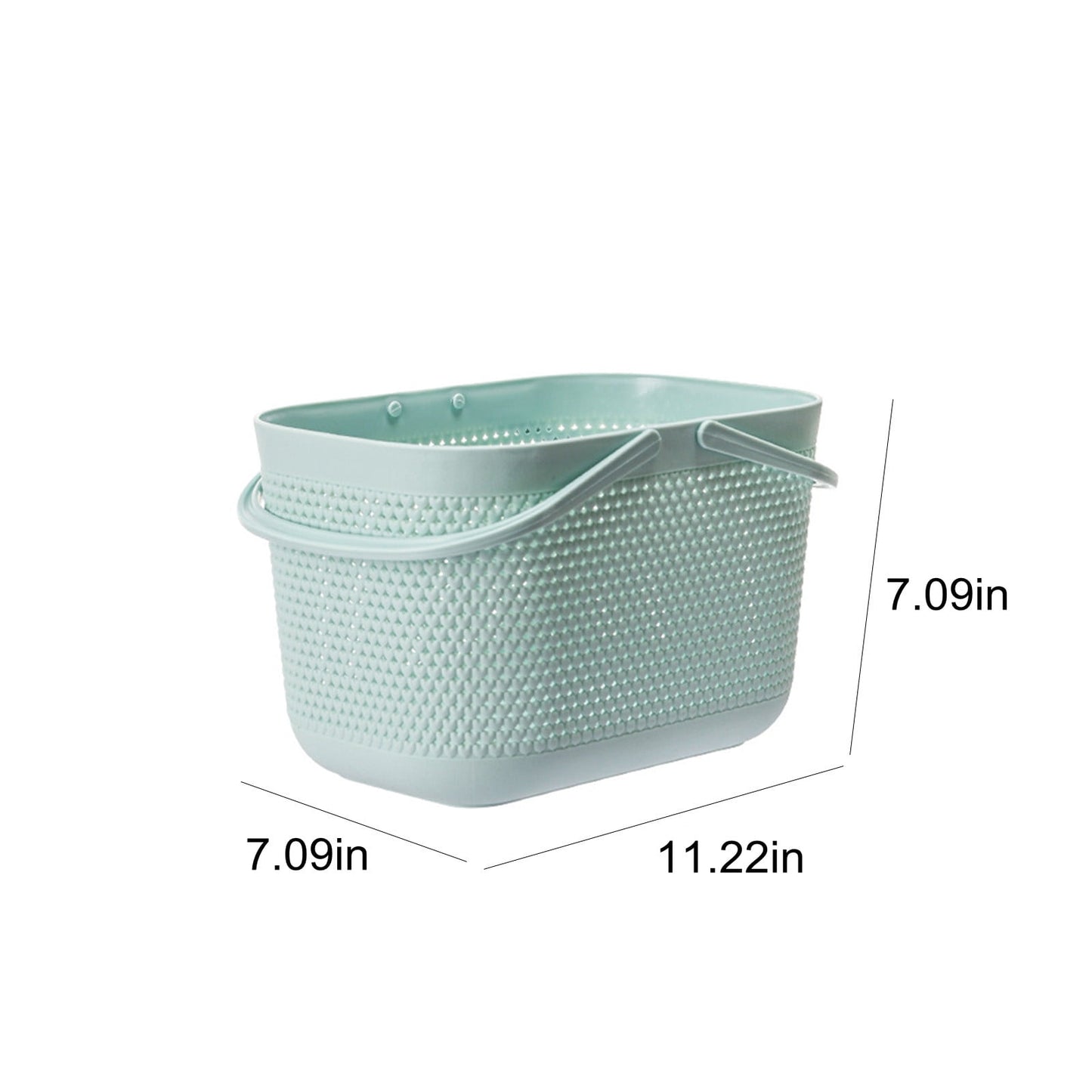 Chmadoxn Portable Shower Tote Plastic Storage Basket with Handle Box Organizer Bin for Bathroom, Pantry, Kitchen, College Dorm (11.22×7.09×7.09 inch) As Show Green