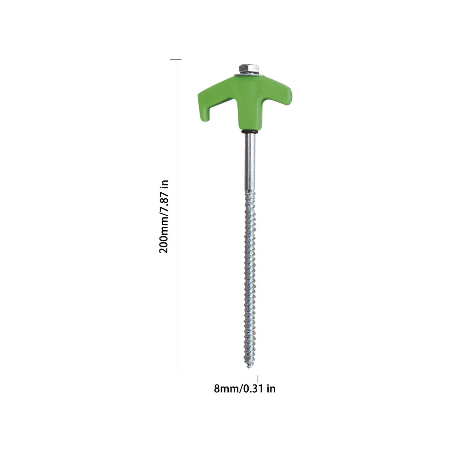 Chmadoxn Tent Stakes Heavy Duty, 8 Inch Screw in Tent Stakes, Ground Anchors Screw in, Tent Pegs Camping Stakes, Metal Threaded Tent Spikes 4 pc Black