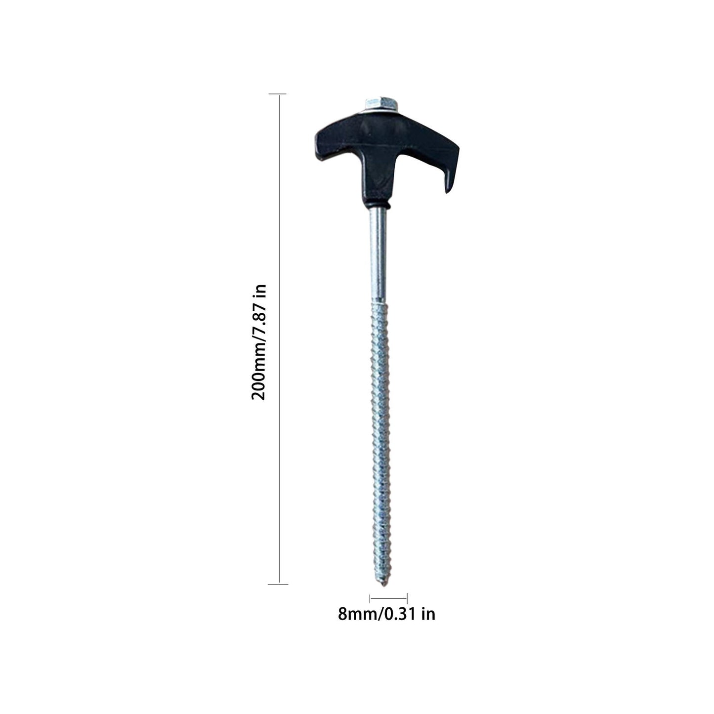 Chmadoxn Tent Stakes Heavy Duty, 8 Inch Screw in Tent Stakes, Ground Anchors Screw in, Tent Pegs Camping Stakes, Metal Threaded Tent Spikes 8 pc White