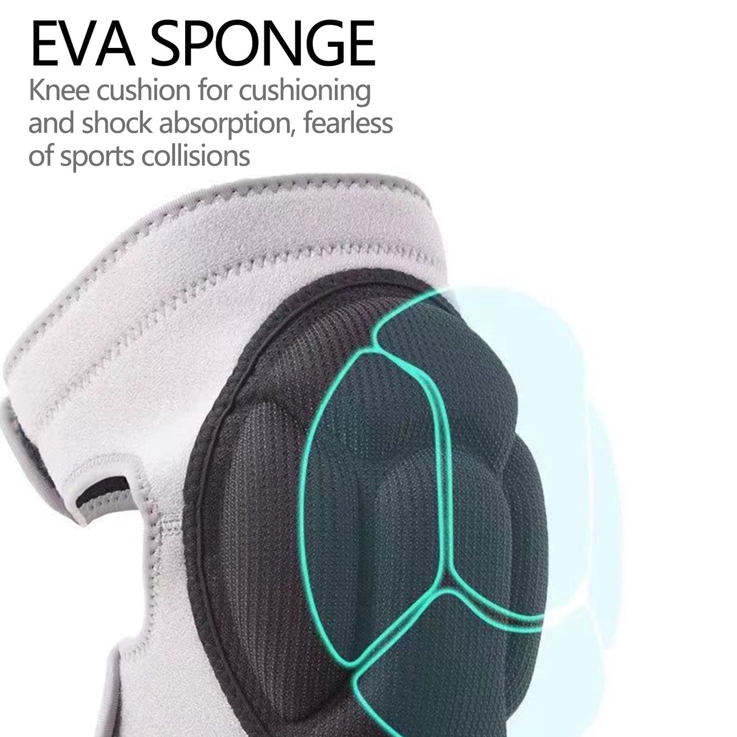 Darzheoy Adult Knee Pads for Gardening, Anti-Slip Collision Avoidance Kneepads with Thick EVA Foam, for House Cleaning, Construction Work, Volleyball, Football Knee Sleeve L Black