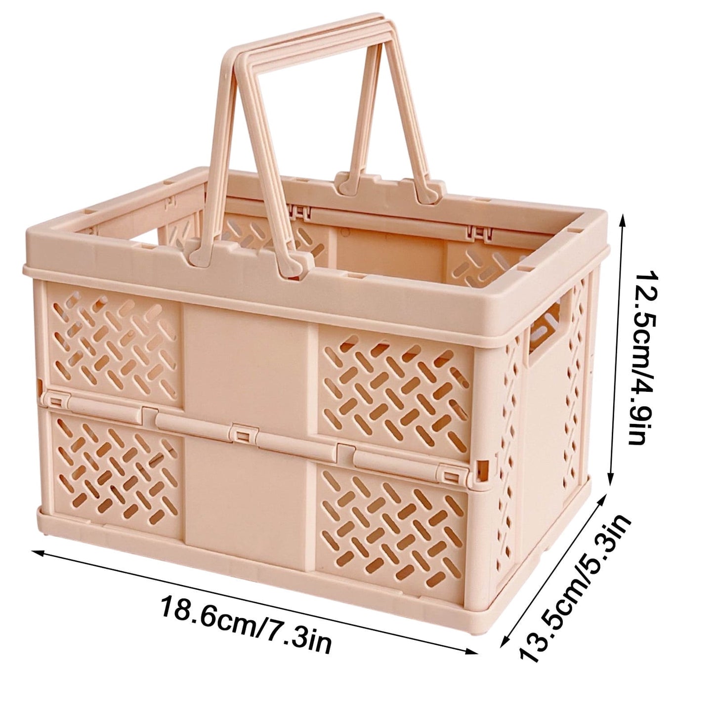 Darzheoy Large Picnic Basket, Collapsible Picnic Basket, Basket With Handle, Beach Picnic Basket, For Home, Kitchen, Camping, Picnic, Beach, Shopping White