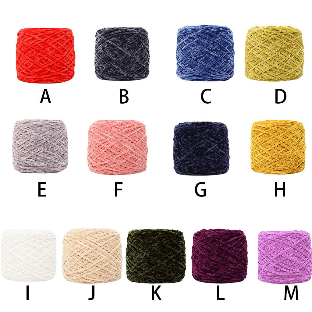 Chmadoxn DIY Velvet Chenille Yarn,Bulky Luxury Chenille Yarn for Crochet Hat Scarf Black