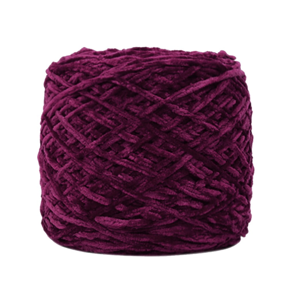 Chmadoxn DIY Velvet Chenille Yarn,Bulky Luxury Chenille Yarn for Crochet Hat Scarf Wine