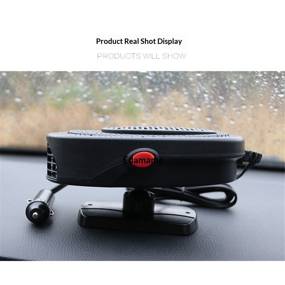 Car Heater, 12V 150W Car Fan, Car Windscreen Quick Defrost & Defog, Plug-in Cigarette Lighter, 2-in-1 Heating & Cooling Adjustable Thermostat, Black
