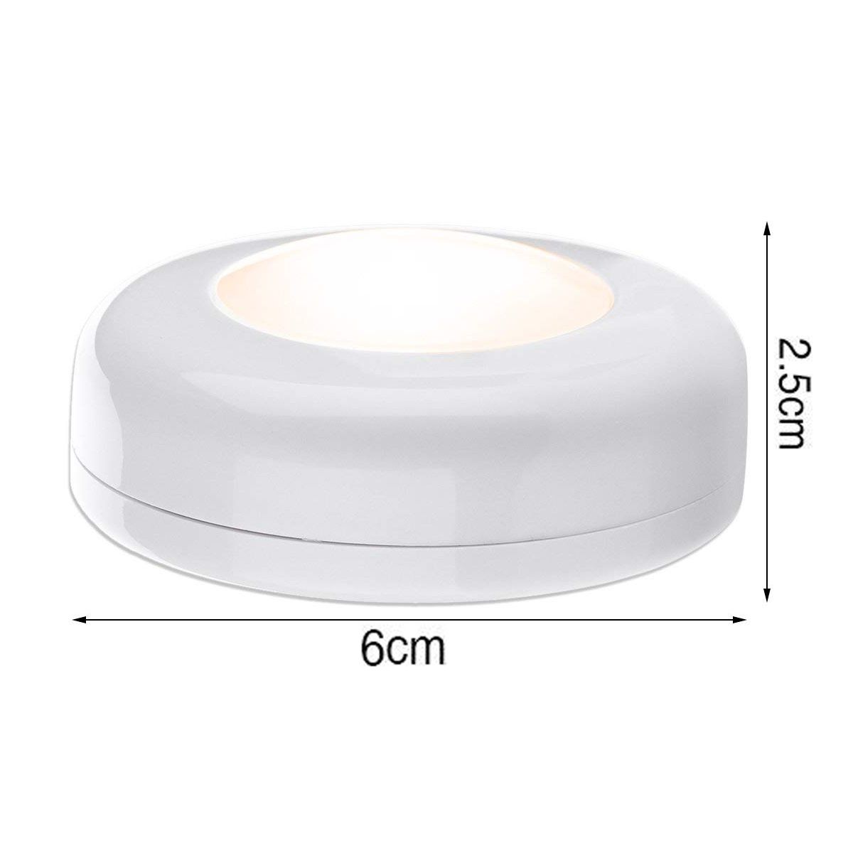 Closet Lights Battery Operated, Push Button, Tap, Press, LED with Remote Controll, Dimmable, Stick on Lights for Cabinet Counter Shelf (Six lights and two remote controls,Battery not included)