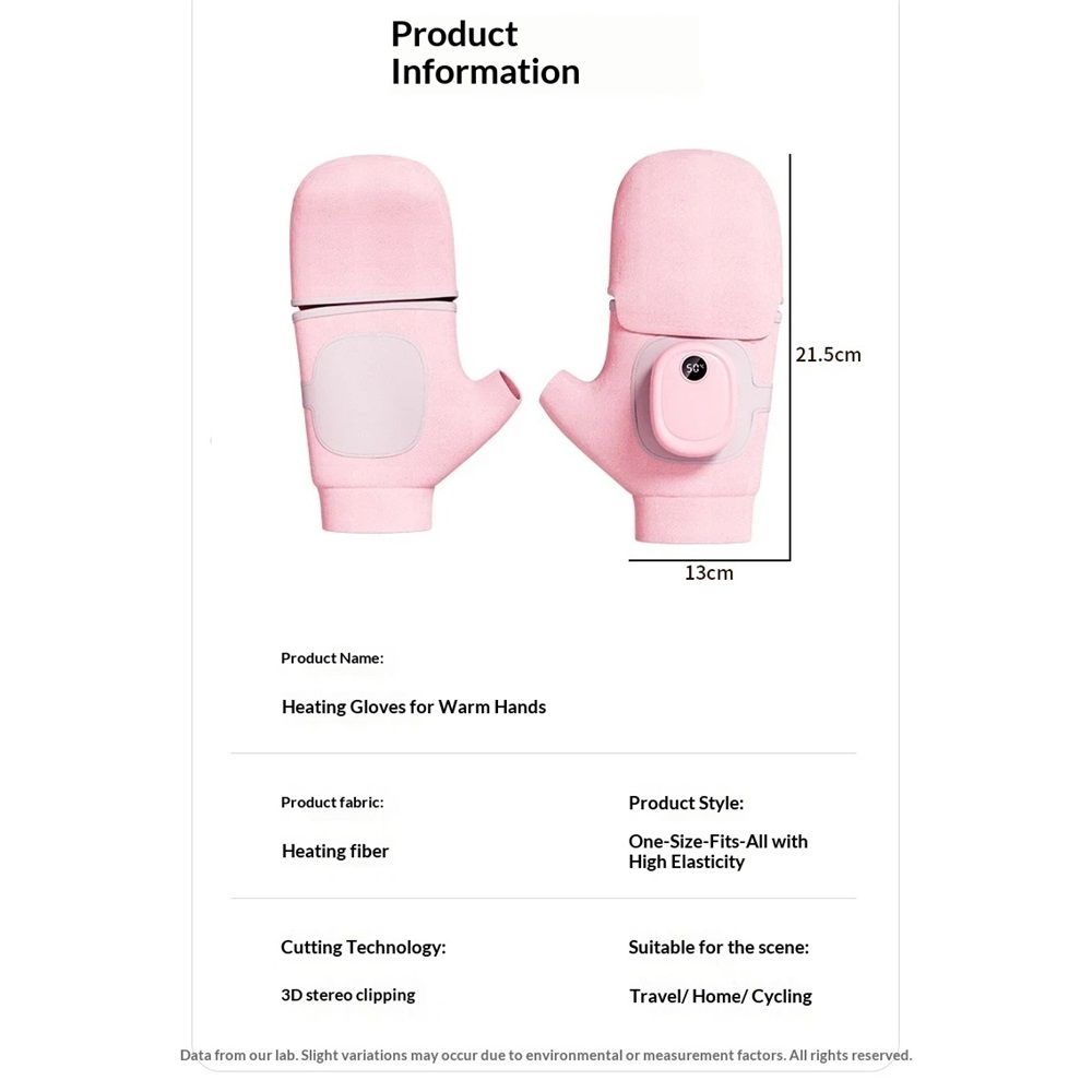 Heated Gloves for Women, Upgraded Smart Thermostatic Electric Heated Fingerless Gloves Rechargeable for Women Men, Winter Hand Warmer for Work Cycling Skiing Outdoor Snow (Pink)
