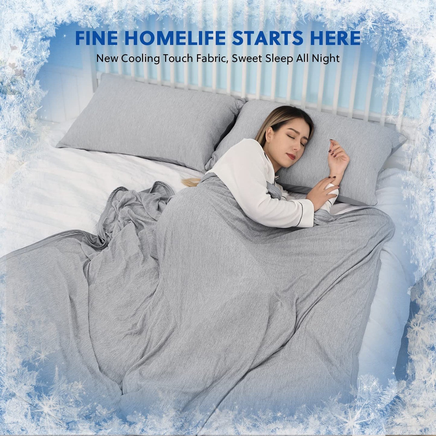 Cooling Blankets for Hot Sleepers - Summer Blanket Thin Lightweight Breathable Soft Double Side Enhanced Cooling for Bed Couch Sofa, Keep Cool for Night Sweats (Grey, 60 x 80 inches)