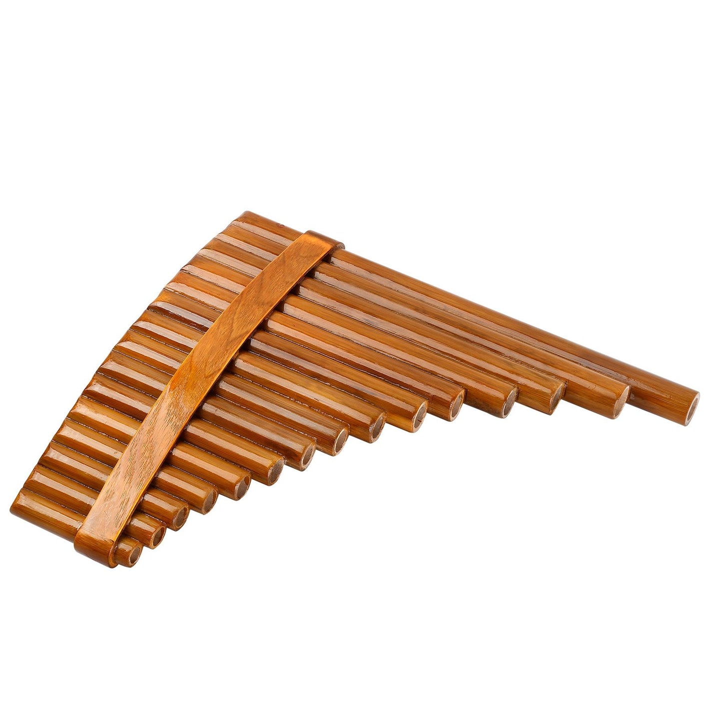 15 Pipes Brown Pan Flute G Key Chinese Traditional Musical Instrument Pan Pipes Woodwind Instrument (Right-Hand)