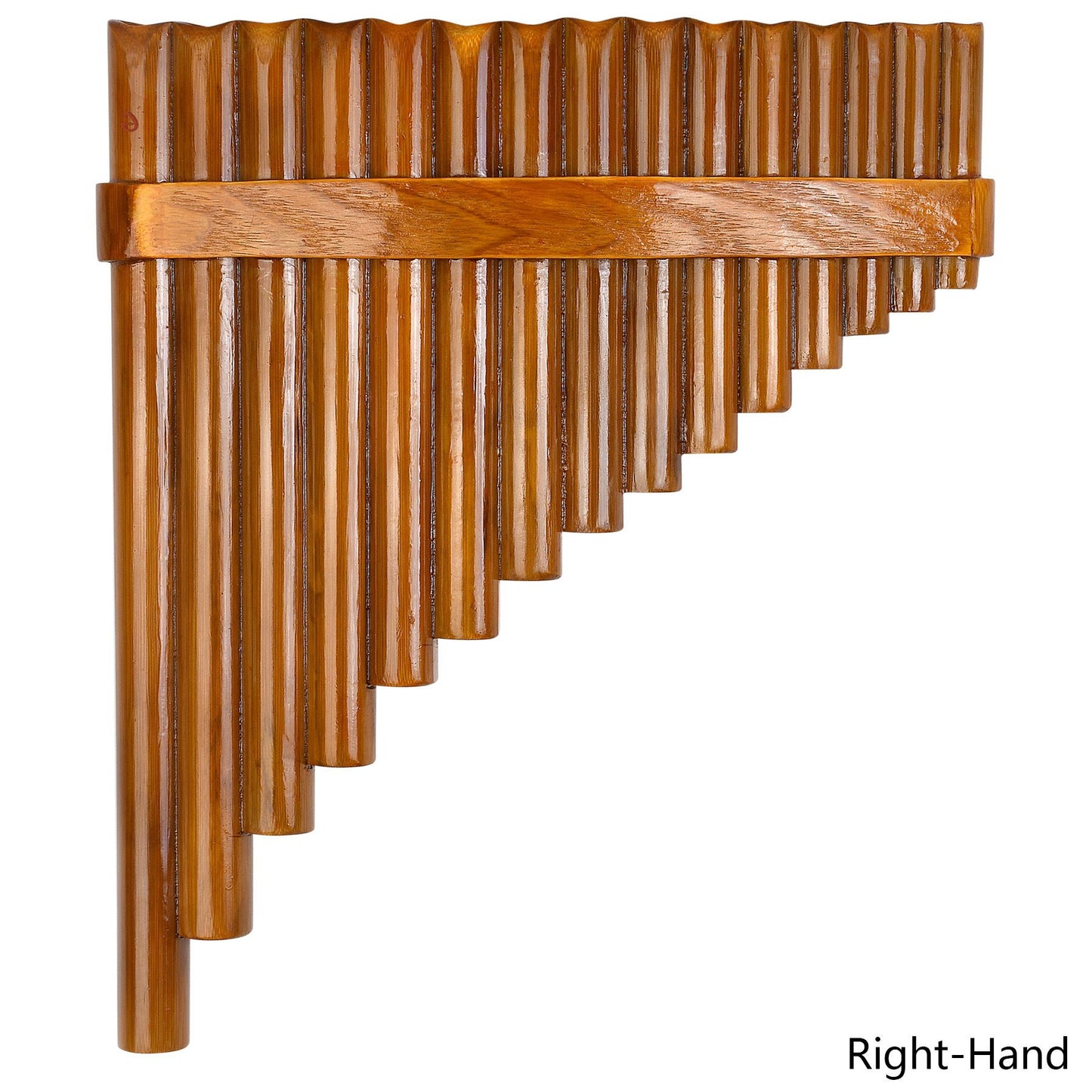 15 Pipes Brown Pan Flute G Key Chinese Traditional Musical Instrument Pan Pipes Woodwind Instrument (Right-Hand)