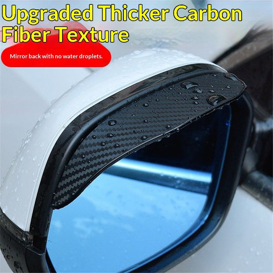 2 pair Side Mirror Rain Guard - Carbon Fiber Rear View Mirror Cover - Automotive Exterior Accessories for Driving Safety, Mirror for Car Visor, Universal Fit for Cars
