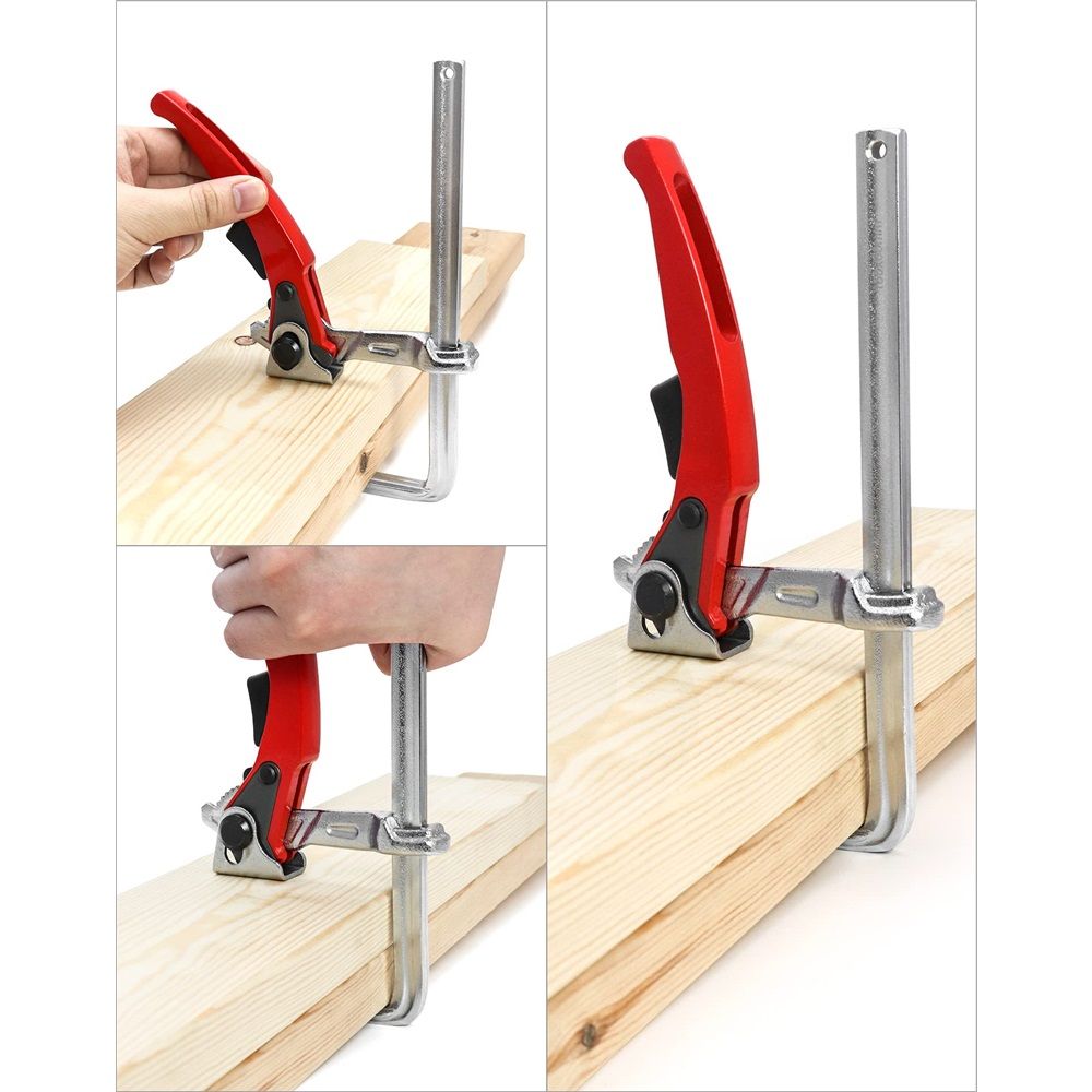 Upgraded Ratcheting Table Clamp, Quick Track Saw Clamps Ratchet Guide Rail F Clamp MFT Clamp for MFT Table and Guide Rail System Wood Clamps Compatible(2PCS)