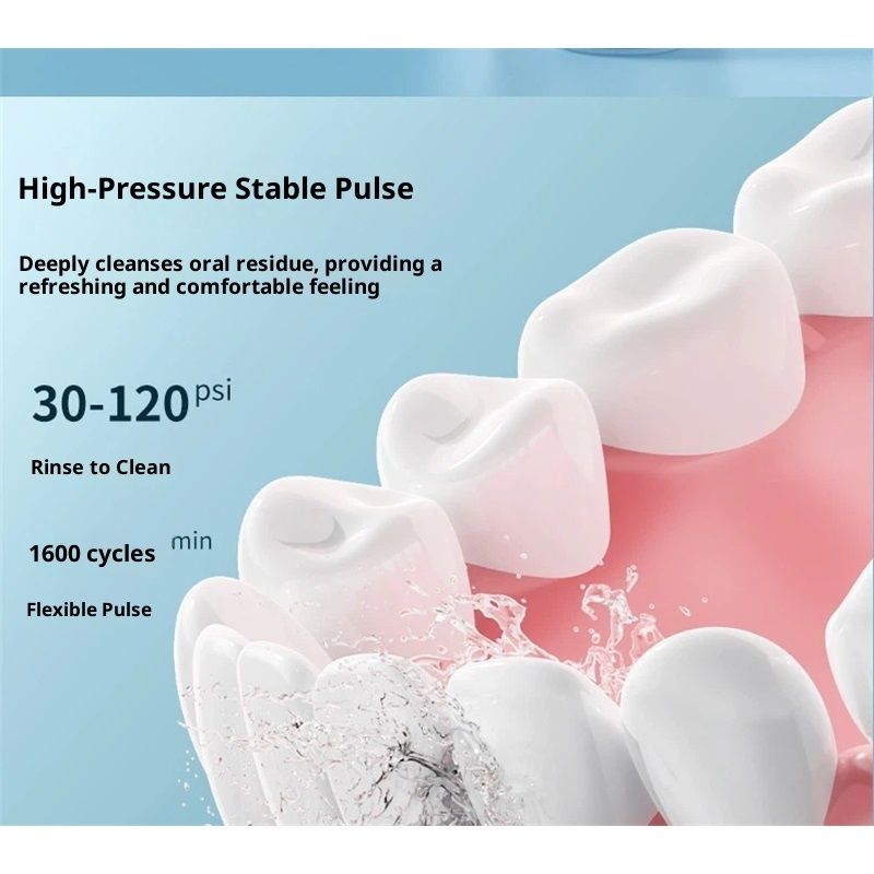Mini Water Flosser for Travel, Ultra-Portable Cordless Oral Irrigator, IPX7 Waterproof 4 Modes, 180mL Teeth Cleaner for Tonsil Stones & Braces Care - Home & Travel