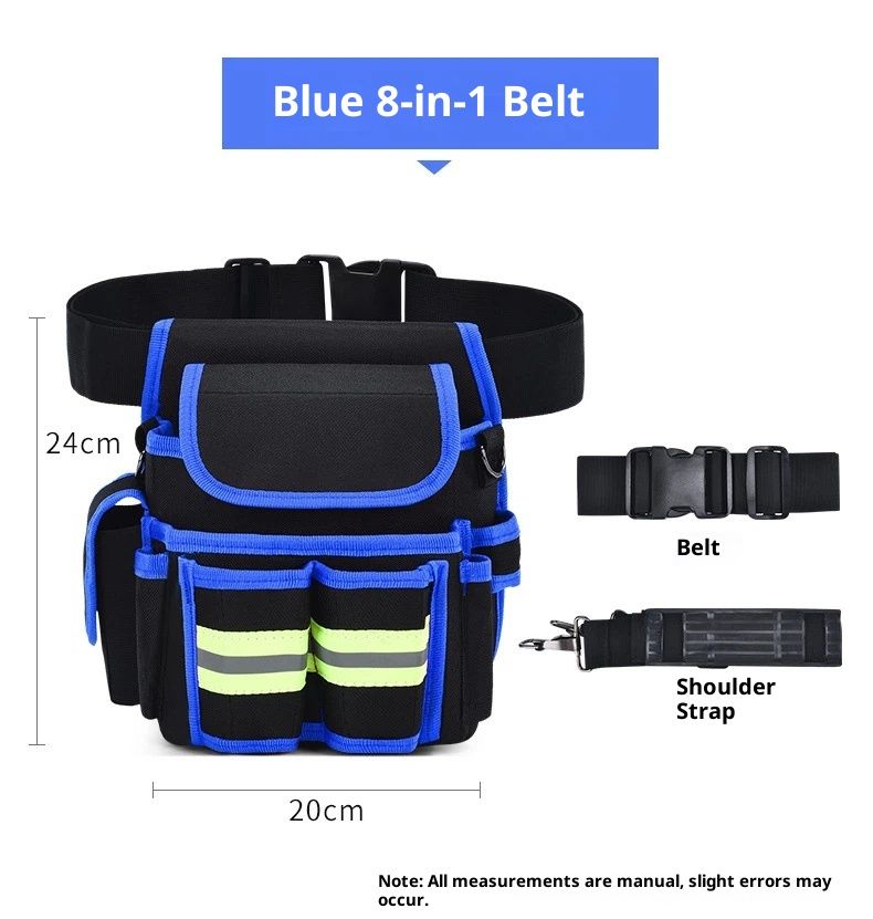 Tool Belt,600D Water-draining Oxford Cloth Tool Belts for Men,Electrician Tool Belt Widely Applied to Repairmen,Electrician,Carpenter,Construction (8 pockets)