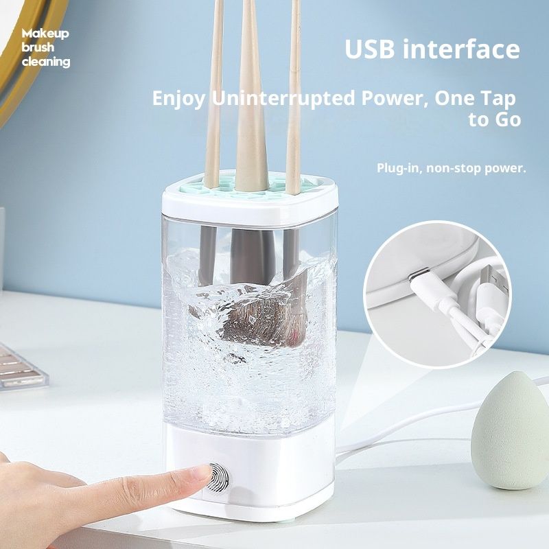 Electric Makeup Brush Cleaner, Multi-Functional Cosmetic Brush Cleaner, Portable Automatic Makeup Brush Cleaning Solution With Dryer-Holder, Charger, USB-C cable, Beauty Gift for Women