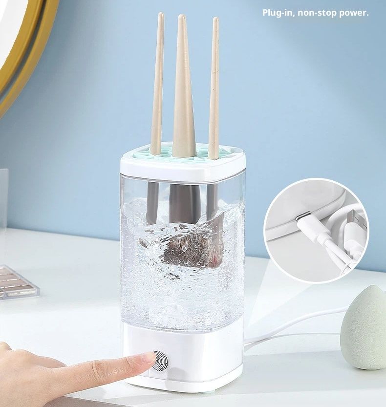 Electric Makeup Brush Cleaner, Multi-Functional Cosmetic Brush Cleaner, Portable Automatic Makeup Brush Cleaning Solution With Dryer-Holder, Charger, USB-C cable, Beauty Gift for Women