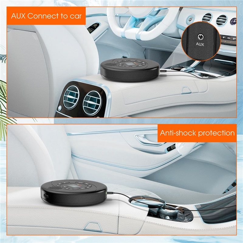 CD Player Portable,discman Rechargeable,Walkman CD Player with Speaker, Headphones,CD-R,MP3 USB playable,Anti Skip CD Playing for car,Suitable for Personal or Multi-Users,Black