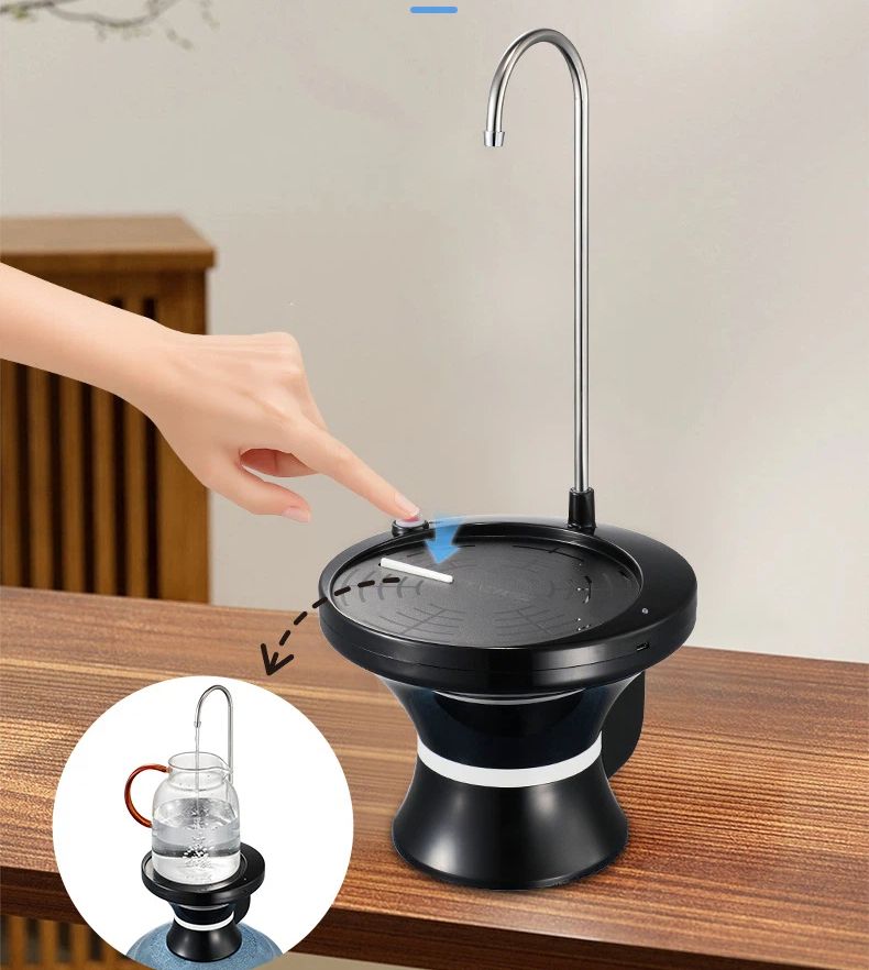Drinking Water Dispenser Pump, Automatic Electric Drinking Water Bottle Pump USB Rechargeable with 2 Switch Control, Stable and Portable for Home, Kitchen, Office, Camping