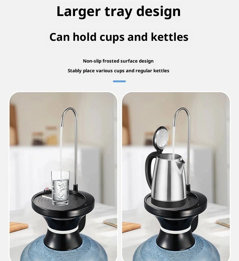 Drinking Water Dispenser Pump, Automatic Electric Drinking Water Bottle Pump USB Rechargeable with 2 Switch Control, Stable and Portable for Home, Kitchen, Office, Camping