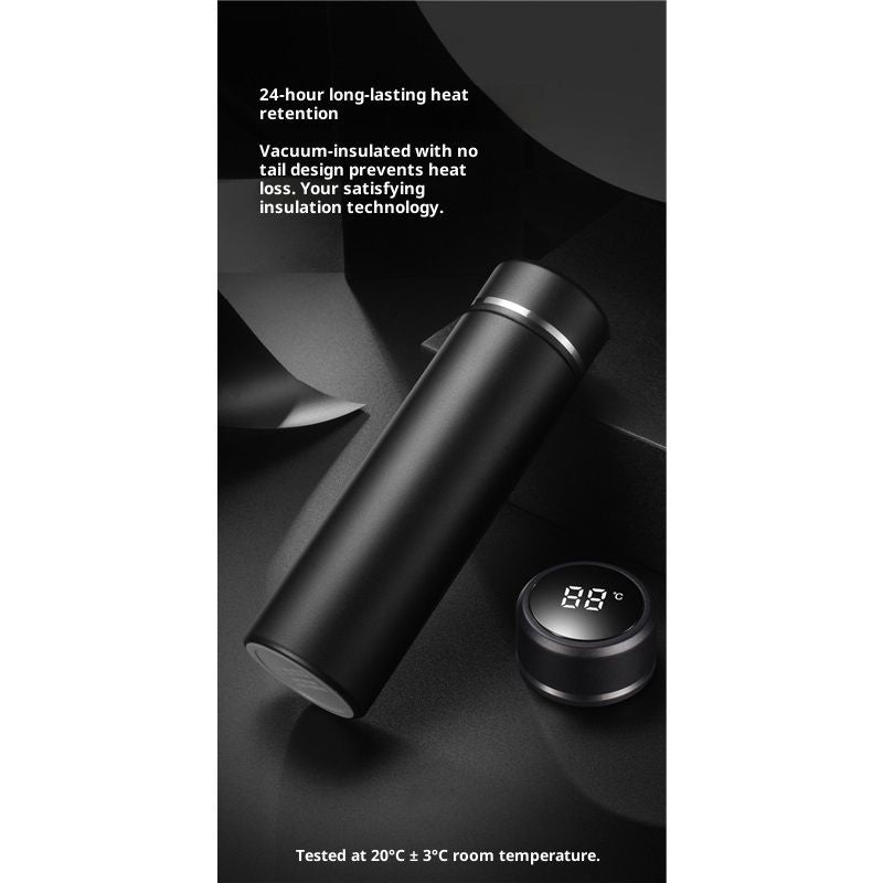 500ml Water Bottle with LED Temperature Display,  Vacuum Insulated Water Bottle,316Stainless Steel  AutomotiveTravel Mug, Leak Proof Keep Cold and Keep Warm 12H