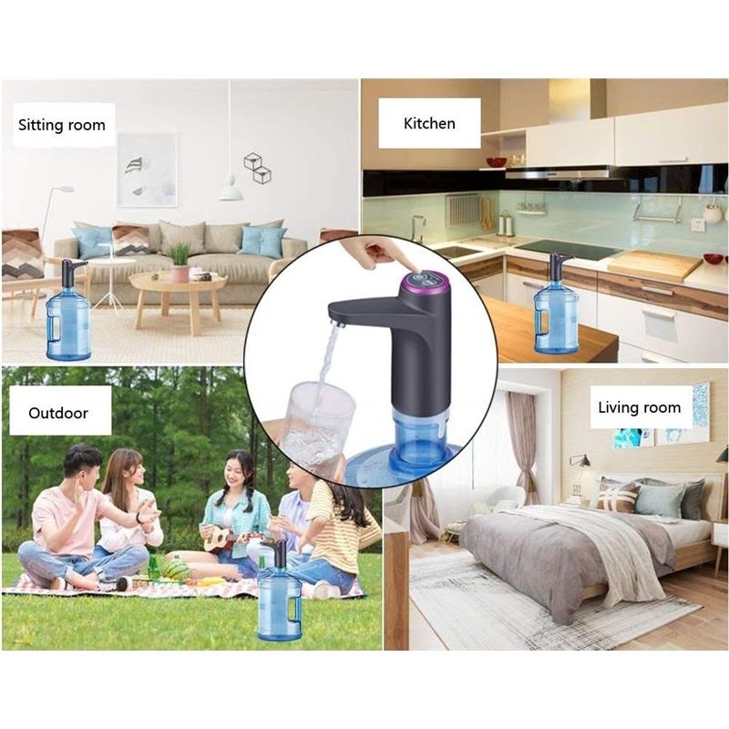 Portable Water Cooler Dispenser,Universal Water Dispenser for USB Charging Water Pump（black）