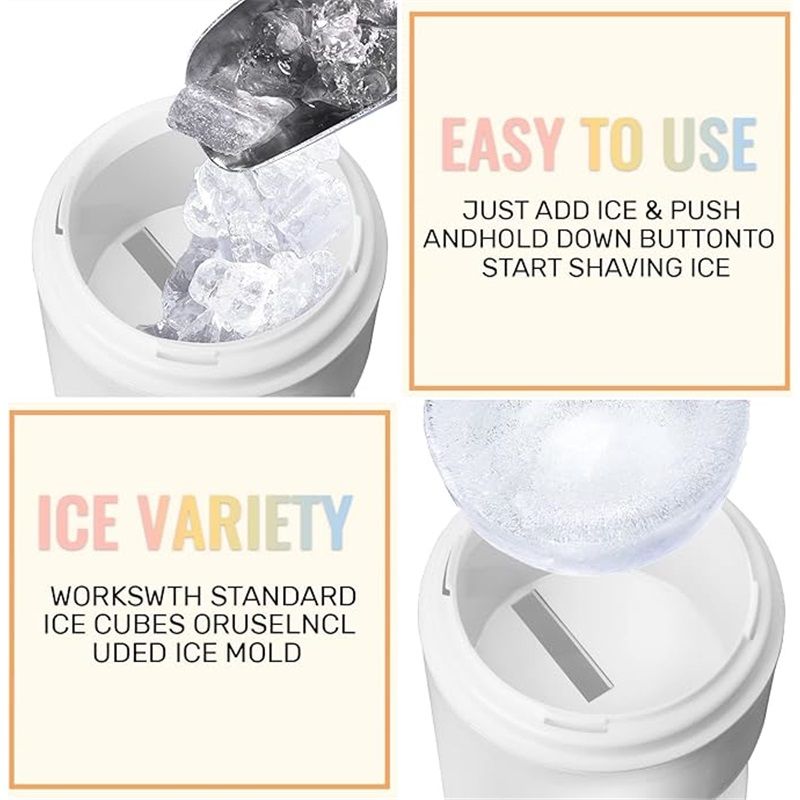 Shaved Ice Machines and Snow Cone Machine-Portable Ice Crusher and Shaved Ice Machine with Ice Cube Trays-BPA Free