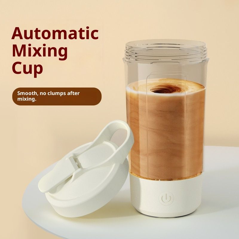 Electric Shaker Bottle, BPA Free - Portable Mixer Cup/USB Rechargeable Shaker Cups for Protein Shakes and Meal Replacement Shakes, 15.22 oz (White)