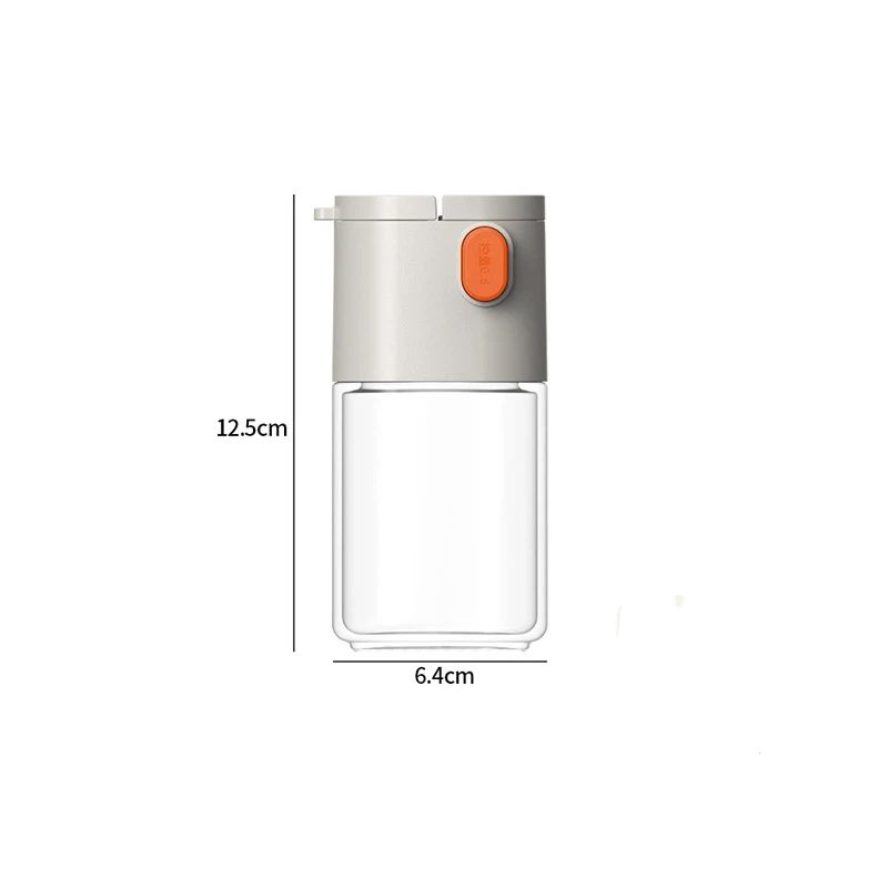 Measure Seasoning Bottle, Salt Shaker or Pepper Shaker, Kitchen Must have, Glass Metering Spice Salt Paprika Pepper Cumin Powder Sugar Dispenser Spice Jar,   (Beige&Yellow)12.5*6.4*6cm,2pcs