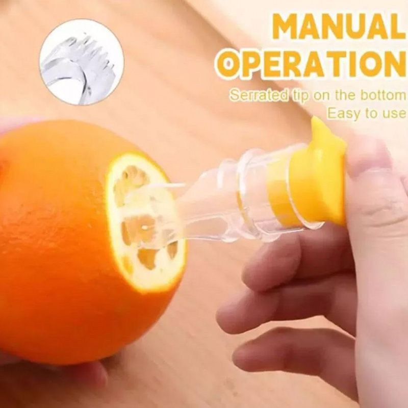 2PCS Lemon Mini Squeezer, New Screw Top Lemon Squeezer, Manual Juice Extractor With Lid, Orange Citrus Press for Cocktails, Drinks (Yellow+Green)