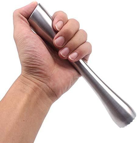 7.9" 200MM Stainless Steel Sturdy Cocktail Muddler, Professional Well Made Dishwasher Safe Muddler Bar Tool