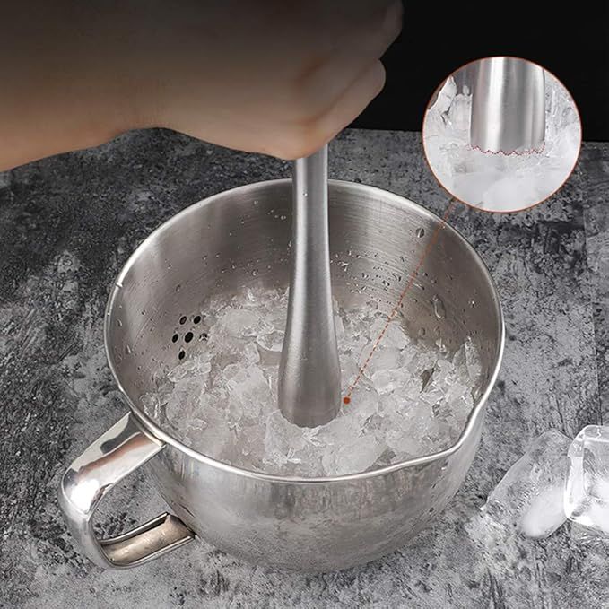 7.9" 200MM Stainless Steel Sturdy Cocktail Muddler, Professional Well Made Dishwasher Safe Muddler Bar Tool
