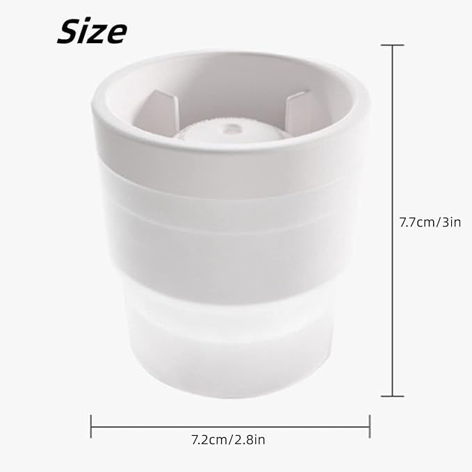 Ice Ball Maker Mold - Set of 3, Round Ice Cube Mold, 2.4 Inch Sphere Ice Cubes for Whiskey, Cocktails, Bourbon (3, White)