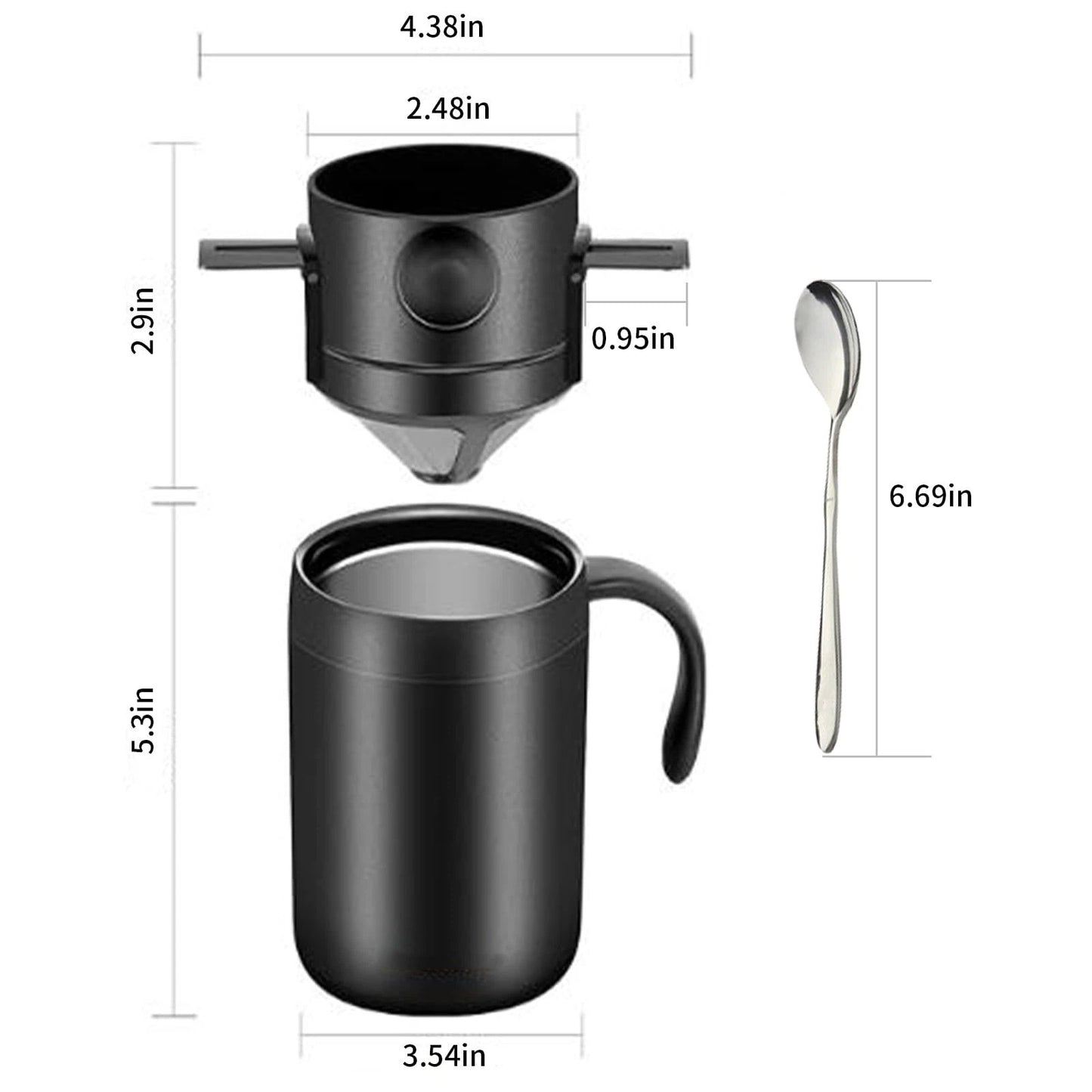 500ml Camping Coffee Maker Pour Over Coffee Maker Set，Camp Pour Over Set，Portable Coffee Kit for Travel, Camping, Offices, Backpacking three-piece set